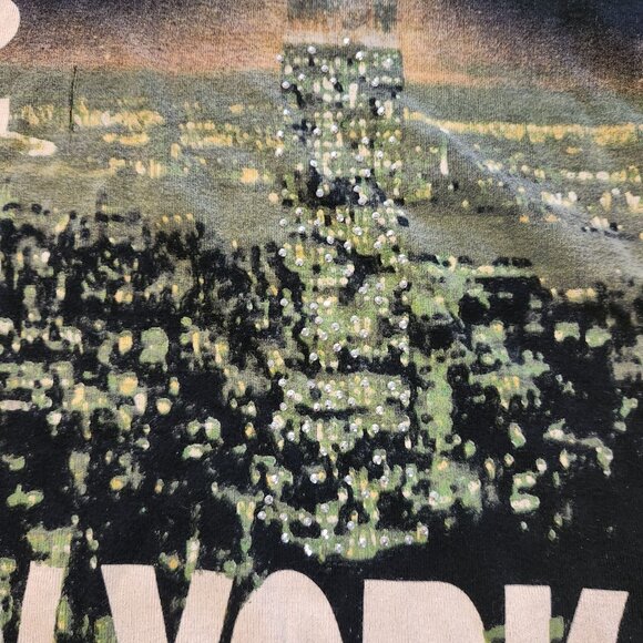 Apt. 9 New York T-Shirt NYC Skyline All Over Print Bling Rhinestone Womens Large - Picture 3 of 11